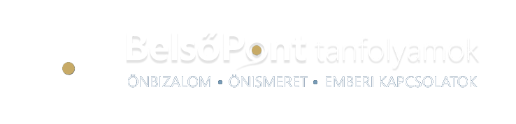BelsőPont tanfolyamok teljes logó, sötét háttérre